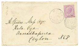 "destination CEYLON" : 1878 60c Canc. 207 + ROMA On Envelope To ANARADHAPURA (CEYLON). Superb. - Sin Clasificación