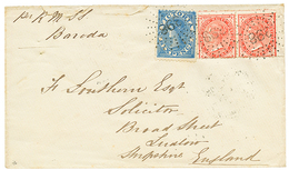 Mixt Franking NSW / VICTORIA : 1873 NSW 1d(x2) + VICTORIA 6d Canc. 398 On Envelope To ENGLAND. Verso, WANGANELLA NSW + Q - Sonstige & Ohne Zuordnung