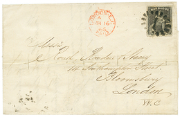 1866 BARBADOS 1 Shilling Canc. 1 + BARBADOES (verso) On Cover To ENGLAND. Vvf. - Barbades (...-1966)