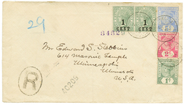 1905 1 CENT On 1p (x2) + 1c+ 2c+ 5c Canc. BELIZE On REGISTERED Envelope To USA. Vvf. - Autres & Non Classés