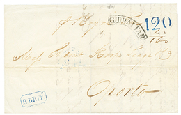 1841 GIBRALTAR + "120" Blue Tax Marking + Boxed P.BRIT On Entire Letter From GIBRALTAR To PORTO. Vvf. - Gibraltar