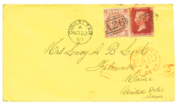 1869 GB 1d + 10d Canc. A26 + GIBRALTAR On Envelope To USA. Superb. - Gibilterra
