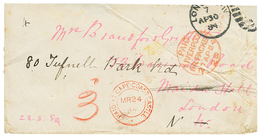 1884 Red Cachet PAID AT CAPE COAST CASTLE + "3d" Tax Marking On Envelope To ENGLAND. Ex. SACHER. Vvf. - Goldküste (...-1957)