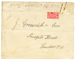 1914 1d + Rare CENSOR LABEL "OPENED BY CENSOR ACCRA" On Envelope To ENGLAND. RARE. Vf. - Côte D'Or (...-1957)