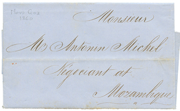 NOVA GOA - INDIA PORTUGUESE : 1860 Entire Letter With Texte Datelined "NOVA GOA" To MOZAMBIQUE. GREAT RARITY. Superb. - Autres & Non Classés