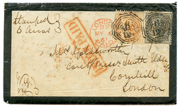 1861 2a + 4a Canc. B/127 INDIA PAID On Envelope With Text From AGRA To ENGLAND. Verso, PATNA P.O. Vf. - Autres & Non Classés