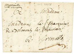 1763 "MARSEILLE" Entry Mark + "6c" Tax Marking On Entire Letter Datelined "MALTA" To GRENOBLE (FRANCE). Scarce. Vvf. - Malta (...-1964)