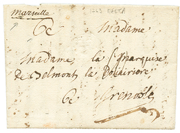1763 "MARSEILLE" Entry Mark + "6c" Tax Marking On Entire Letter Datelined "MALTA" To GRENOBLE (FRANCE). Scarce. Vvf. - Malte (...-1964)
