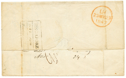 1847 Boxed SINGAPORE/ Bearing On Reverse Of Entire Letter From SINGAPORE To ENGLAND. Vf. - Andere & Zonder Classificatie