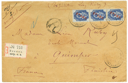 CHINA - RUSSIAN P.O. : 1903 10k(x3) Canc. On REGISTERED Envelope (1 Flap Missing) To FRANCE. Vf. - Autres & Non Classés