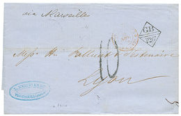 JAPAN ; 1868 Exchange Marking GB/1F26c On Entire Letter From YOKOHAMA To FRANCE. Verso, British Cds YOKOHAMA + HONG-KONG - Other & Unclassified