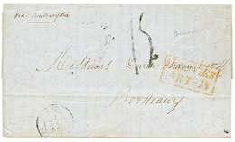 PANAMA : 1856 Rare Exchange Marking COLONIES ART-18 In Red On Entire Letter Datelined "PANAMA" To FRANCE. Vvf. - Panamá
