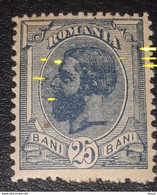 Errors Romania King Charles I , 25b Blue, Errors Multiple,  Line Colour Right Frame, - Ungebraucht