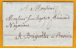 1783 - Lettre Avec Correspondance De Paris Vers Brignoles, Provence, Var - Taxe 10 - Règne De Louis XVI - 1701-1800: Precursors XVIII