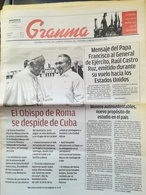 Papa Francesco Viaggio Visita Apostolica Cuba Kuba Quotidiano Granma - [3] 1991-…