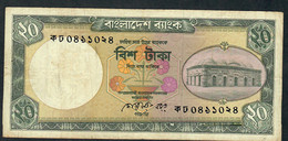 BANGLADESH P27b 20 TAKA 1984     3,75 Mm Tall S/n  FINE 2 P.h. - Bangladesch