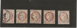 CERES DENTELES - N° 51 LOT DE 5 EXEMPLAIRES OBLITERES -TB -  ANNEE 1870  -COTE :75 € - 1871-1875 Ceres