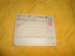 ENVELOPPE UNIQUEMENT DE 1949.../ ETS LIVOLSI S.A. QUINCAILLERIE OUTILLAGE TUNIS. / CACHETS + TIMBRE - Cartas & Documentos