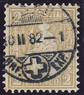 44 / 36 Sitzende Helvetia 2 Rappen FASERPAPIER Sauber Gestempelt - Kat. 40.-- - Used Stamps