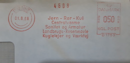 EMA AFS METER STAMP FREISTEMPEL - 1966 Århus Denmark Danmark Jern Raer Kul Centralvarme ODENSE - Maschinenstempel (EMA)
