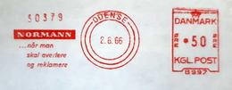 EMA AFS METER STAMP FREISTEMPEL - 1966 ODENSE Denmark Danmark NORMANN REKLAMERE - Maschinenstempel (EMA)