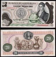 COLOMBIA - 1983 - VEINTE PESOS ORO ( $ 20 ) - UNCIRCULATED. CONDITION 9/10-TONING BORDERS - Kolumbien