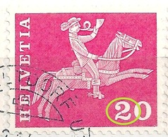 Postreiter 358RL, 20 Rp.lilarosa  ABART        1960 - Franqueo