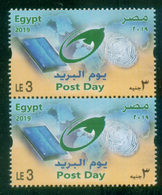 EGYPT / 2019 / POST DAY / MAP / FINGER PRINT / BIRD / TABLET COMPUTER / MNH / VF - Neufs