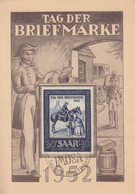 Carte  Maximum  1er  Jour   SARRE   Journée  Du  Timbre   1952 - Cartoline Maximum