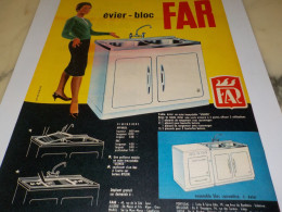 ANCIENNE  PUBLICITE EVIER BLOC DE FAR 1960 - Other Apparatus