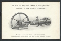 +++ CPA - Carte Publicitaire - Publicité - DOUR - Ateliers Patte - Appareils Sucrerie Machine Usine Industrie  // - Dour