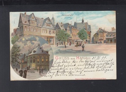 Dt. Reich Litho-AK Gruss Aus Hanau 1899 - Hanau