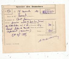 Madagascar ,bureau De MAJUNGA ,1914 ,service Des Domaines , Reçu , Frais 1.55 E - Ohne Zuordnung