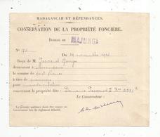 Madagascar Et Dépendances , Conservation De La Propriété Foncière,bureau De Majunga ,1914 , Frais 1.55 E - Ohne Zuordnung