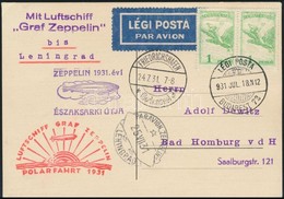 1931 Júli. 18. Zeppelin Levelezőlap Északi-sarki Repülés Ritka Db! - Altri & Non Classificati