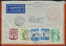 1936 Légi Levél 3,90P Bérmentesítéssel, Piros 'DEUTSCHE LUFTPOST / EUROPA-SÜDAMERIKA' Bélyegzéssel Argentínába - Sonstige & Ohne Zuordnung