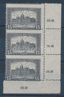 ** 1921 Parlament 15 K ívsarki Hármascsík Látványos Képbefogazással - Other & Unclassified