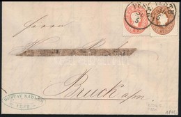 1861 5kr + 10kr Levélen Teljes Tartalommal 'PESTH' - 'B.H.BRUCK A/M' - Other & Unclassified