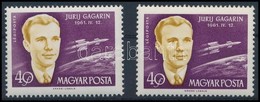 ** 1961 Világűr Meghódítói 40f, Gagarin Sápadt és Keskenyebb A Feje + Támpéldány - Autres & Non Classés