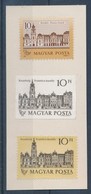 1987 Kastély 10Ft + 1988 Kastély 10Ft Módosult ábrájú Bélyeg Próbanyomata Fehér Papíron + Támpéldány, Kartonra Ragasztva - Sonstige & Ohne Zuordnung