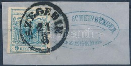 1850 9kr MP III 'SZEGEDIN' + Kék Cégbélyegzős Előérvénytelenítés - Other & Unclassified
