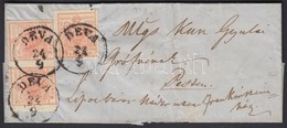 1853 3kr HP Pár + 1 Bélyeg Levélen / Pair + 1 Stamp On Cover 'DEVA' - 'ARAD' -'PESTH' - Andere & Zonder Classificatie