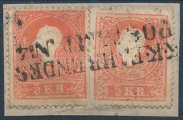 1858 2 X 5kr Vonalbélyegzővel - Andere & Zonder Classificatie