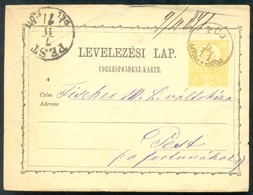 1871 Díjjegyes Levelezőlap / PS-card 'PUJ' - 'PEST' - Other & Unclassified