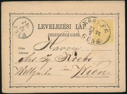 1871 2kr Díjjegyes Levelezőlap 'KŐSZEG / GÜNS' - Autres & Non Classés