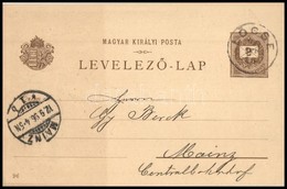 1896 2kr Díjjegyes Millenniumi Képeslap 'LŐCSE' - 'MAINZ' - Other & Unclassified