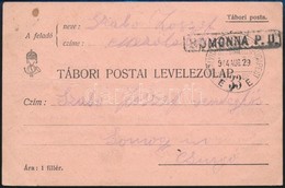 1914 Korai Tábori Posta Levelezőlap HOMONNA P.U. és KIRÁLYHÁZA-MISKOLCZ-BUDAPEST 33 E Mozgóposta Bélyegzéssel - Altri & Non Classificati