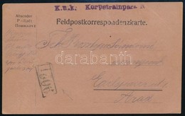 1915 Tábori Lap Magyarországi ,,9021' Némabélyegzéssel ,,K.u.k. Korpstrainpark' - Altri & Non Classificati