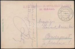 1916 Tábori Posta Képeslap / Field Postcard 'M.KIR. BUDAPESTI 29. NÉPFELKELŐ GY.EZRED 10. SZÁZAD' + 'EP NIKSIC B' - Otros & Sin Clasificación