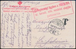 1916 Képeslap Hadegészségügyben Feladva, Utólag Portózva - Other & Unclassified
